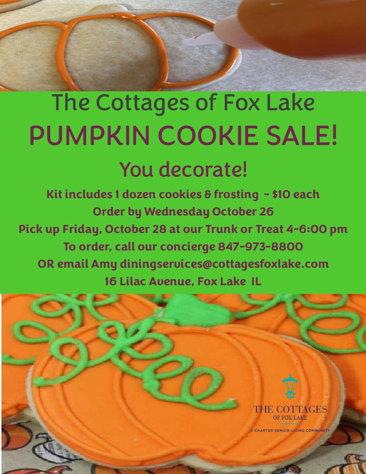 Cottages of Fox Lake - Assisted Living and Memory Care - Pumpkin Cookie Sale