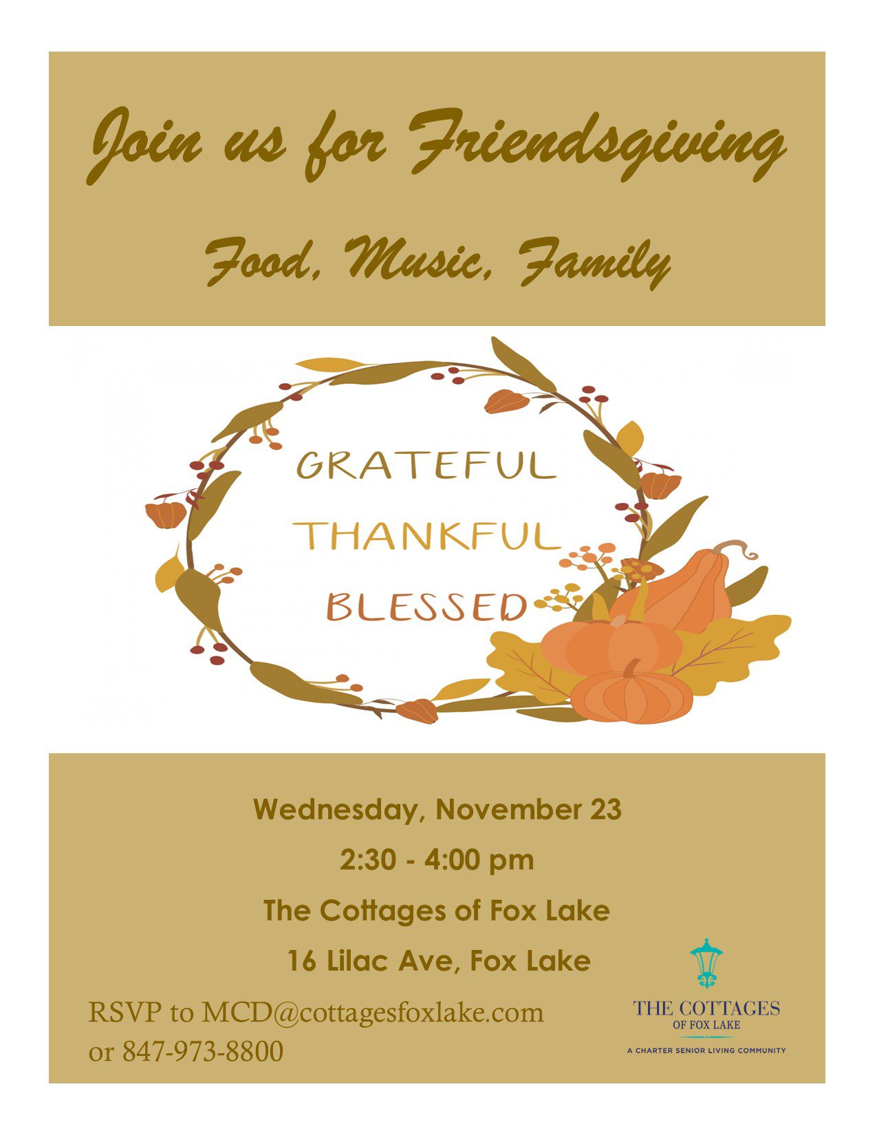 Cottages of Fox Lake - Assisted Living and Memory Care - Friendsgiving