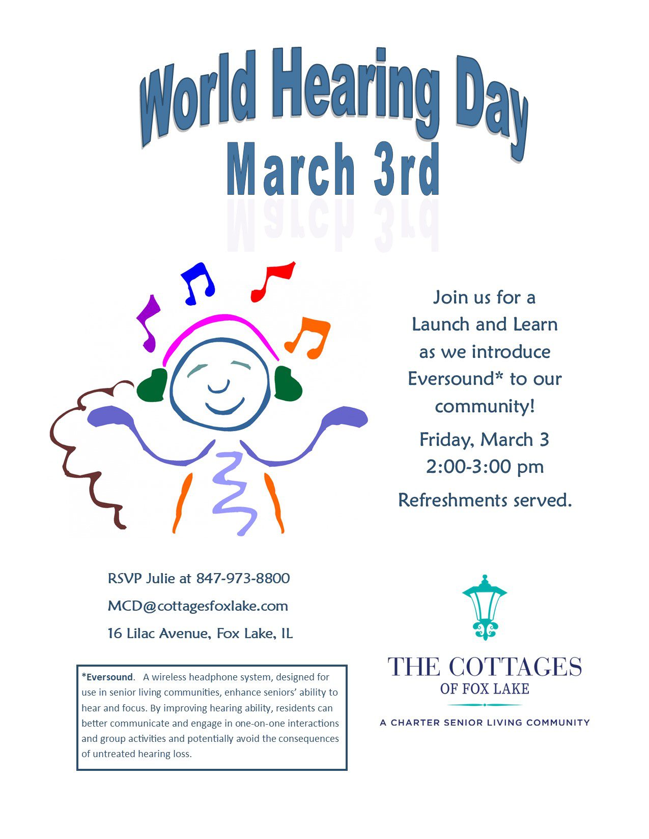 Cottages of Fox Lake - Assisted Living and Memory Care - World Hearing Day 2023