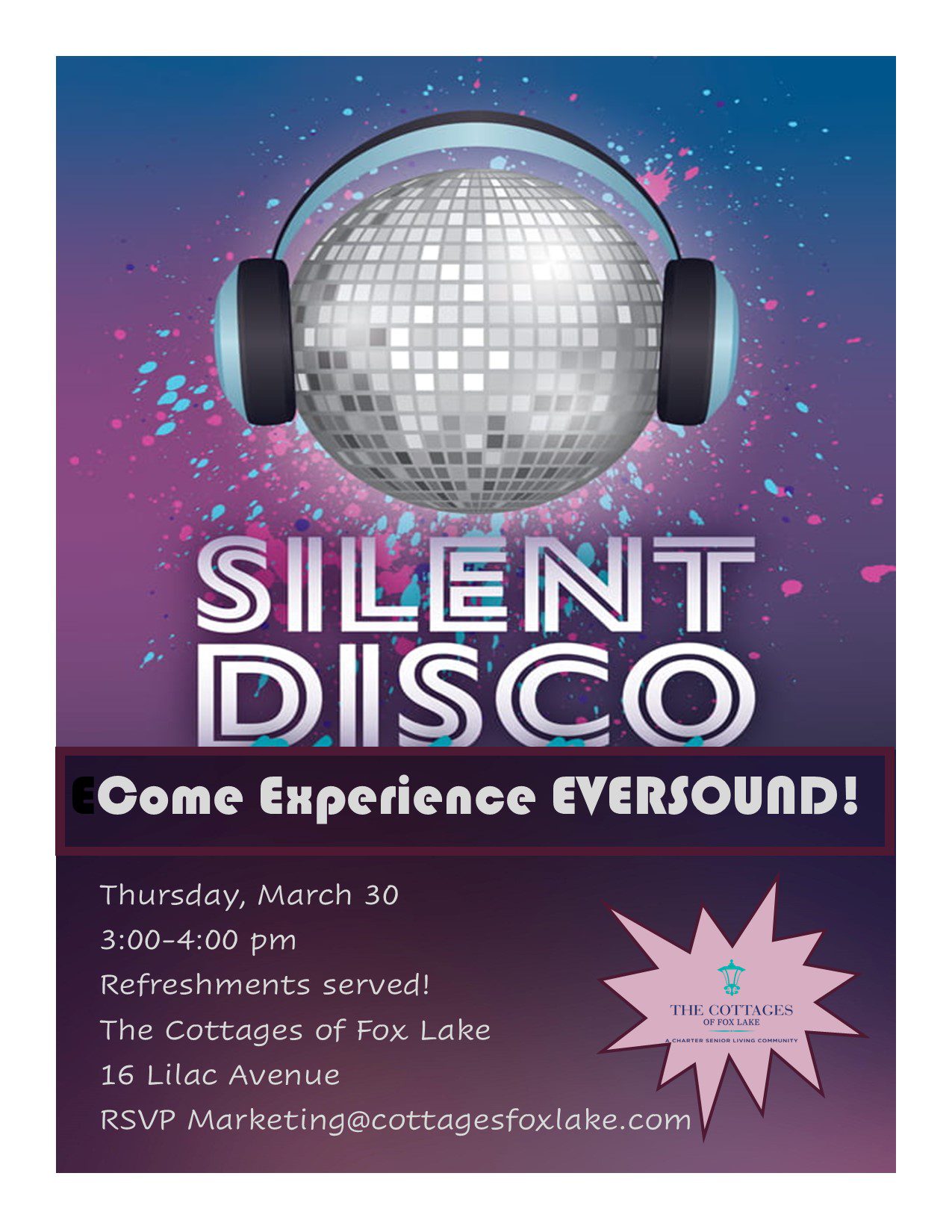 Cottages of Fox Lake - Assisted Living and Memory Care - Silent Disco March 2023