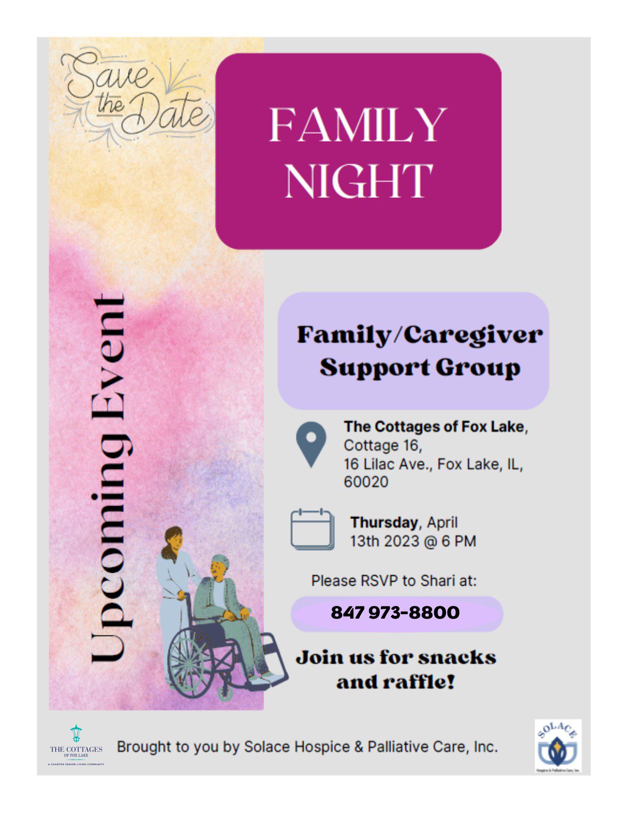Cottages of Fox Lake - Assisted Living and Memory Care - Family - Caregiver Support Group April 2023