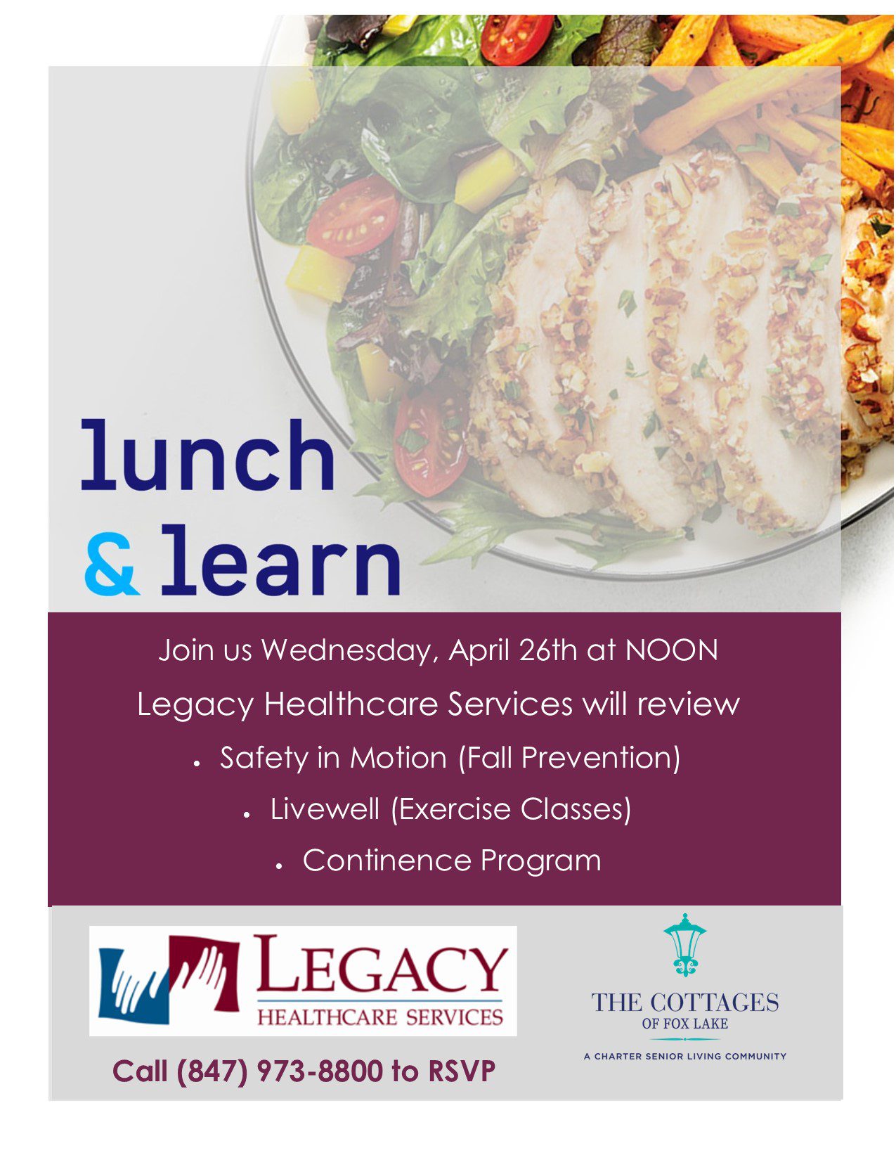 Cottages of Fox Lake - Assisted Living and Memory Care - Family - Lunch and Learn April 2023