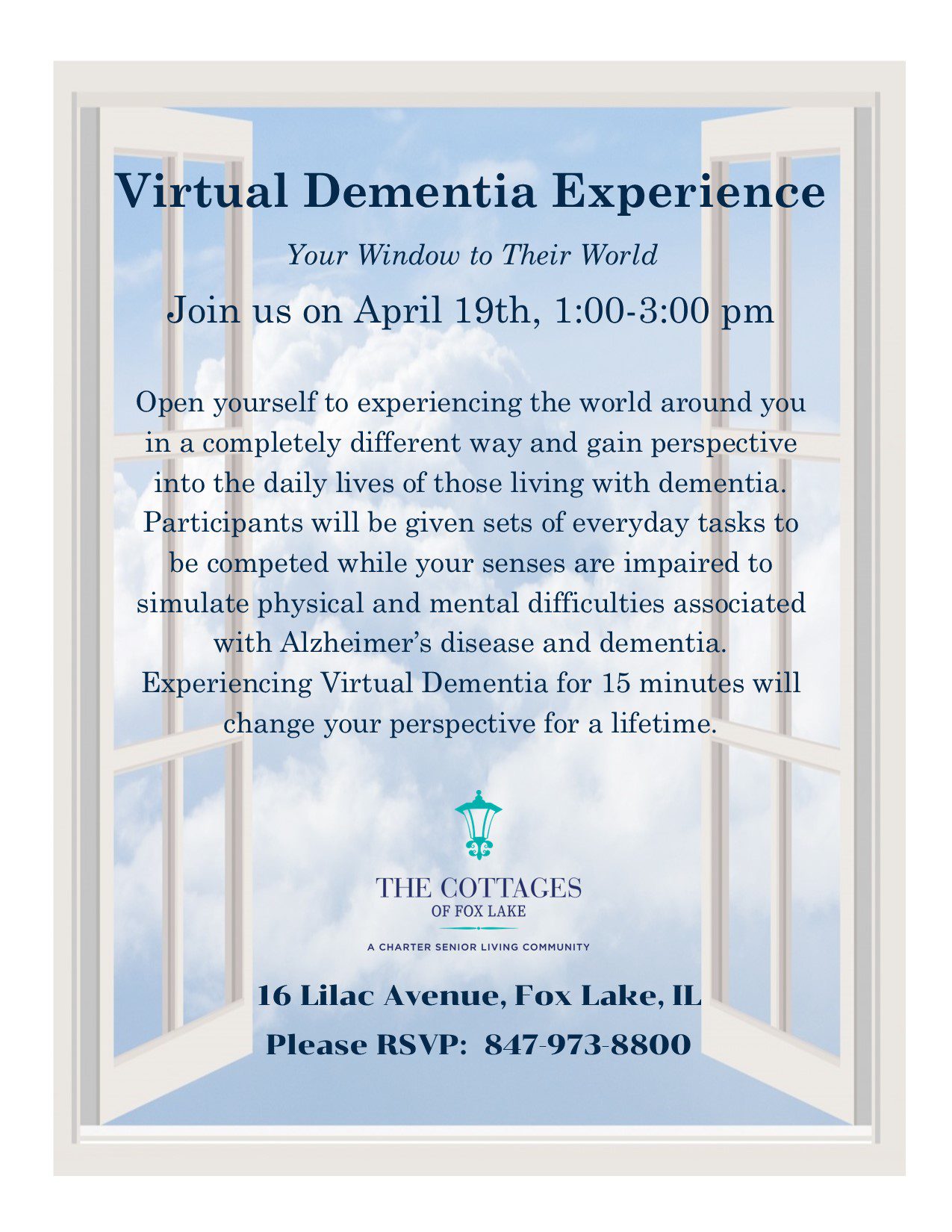 Cottages of Fox Lake - Assisted Living and Memory Care - Family - Virtual Dementia Experience - April 2023