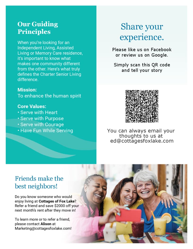 Cottages of Fox Lake - Assisted Living and Memory Care - Newsletter